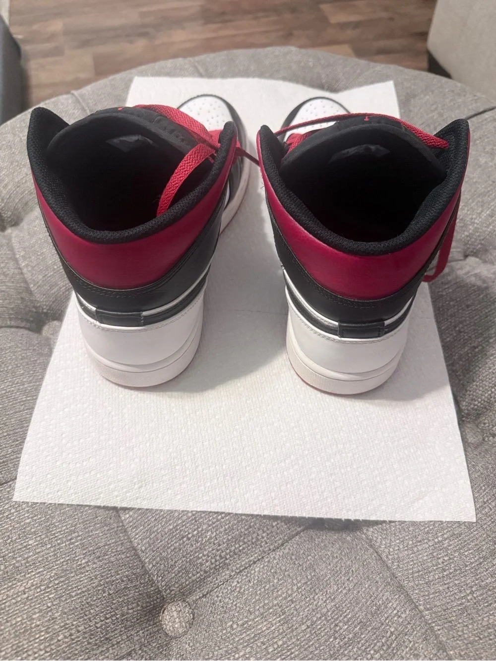 Nike Jordan 1’s Black White and Red Sneakers